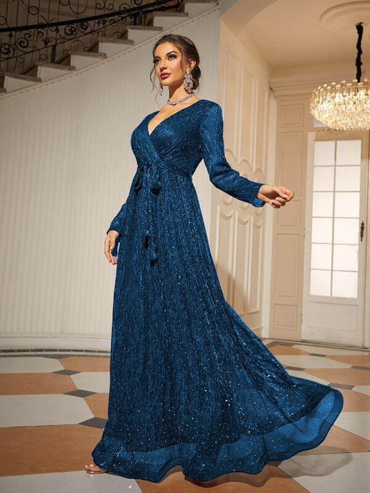 Lace Long Sleeve Prom Wedding Dress Backless - Mubimart