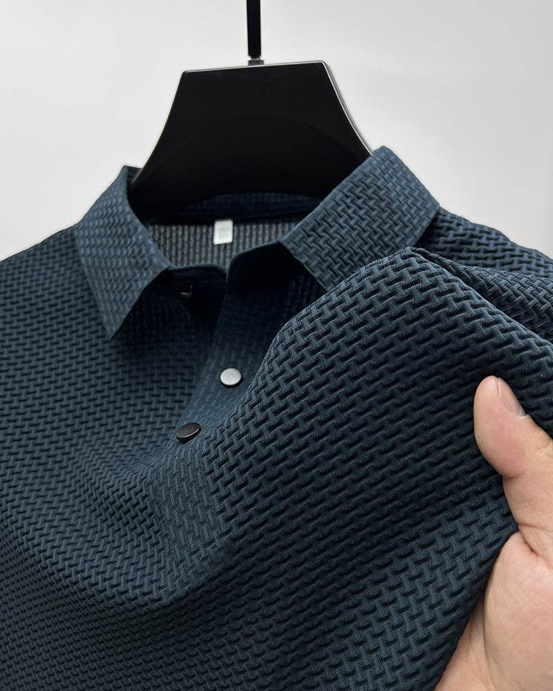 Mesh Ice Silk Short Sleeve T-shirt Mens Clothing - Mubimart