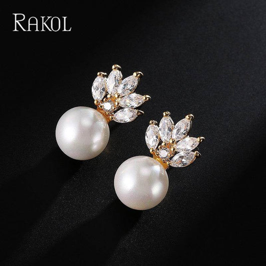 Fashion Simple Pearl Stud Earrings Women - Mubimart