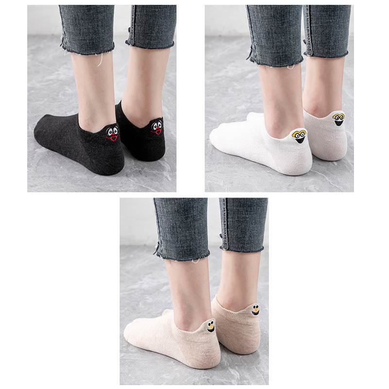Socks Women's Socks Shallow Mouth Cotton Boat Socks Couples Mid-tube Low - Mubimart