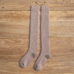 Simple College Wind Over The Knee Socks - Mubimart - Knee high socks 