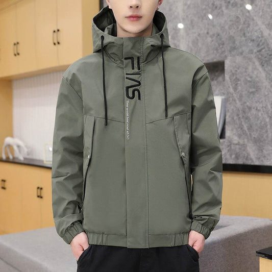 New Korean Casual Plus Size Young Student Hooded Jacket Men's Top Trend - Mubimart