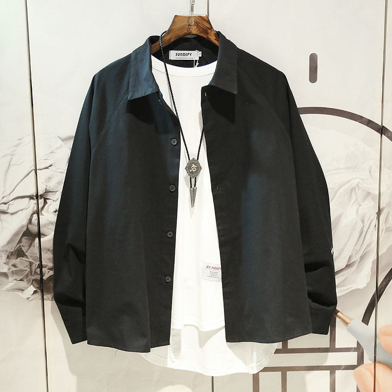 Loose Shirt Jacket Trend Hong Kong Style Japanese Tooling Jacket