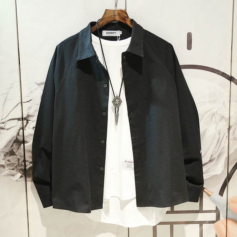 Loose Shirt Jacket Trend Hong Kong Style Japanese Tooling Jacket - Mubimart