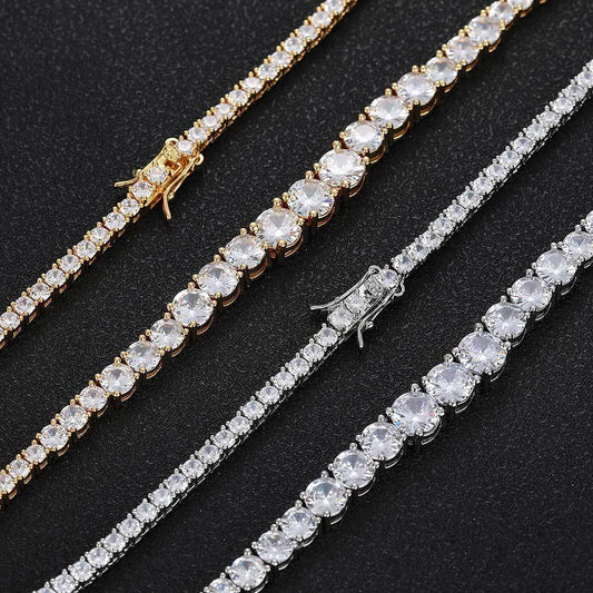 Gradient Size Zircon Tennis Chain Necklace Bracelet