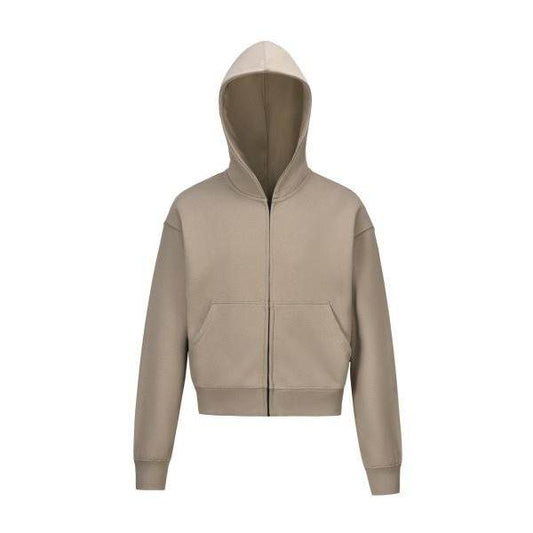 Solid Color BASIC 350g Terry Zipper Hoodie Sweater - Mubimart