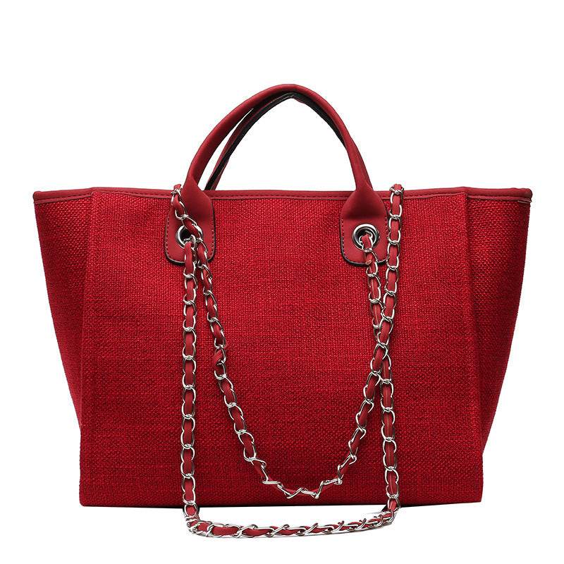 Bucket Bag Women Large Capacity Single Shoulder Diagonal Chain Tote Bag - Mubimart