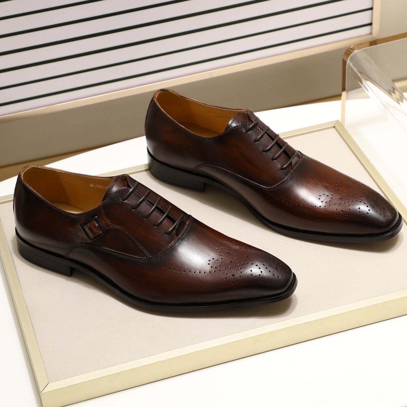 Men's Business Oxford Leather Shoes - Mubimart