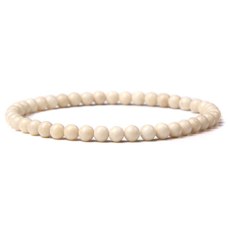 4mm Natural Agate Stone Beads Energy Charm Bracelet For Women - Mubimart