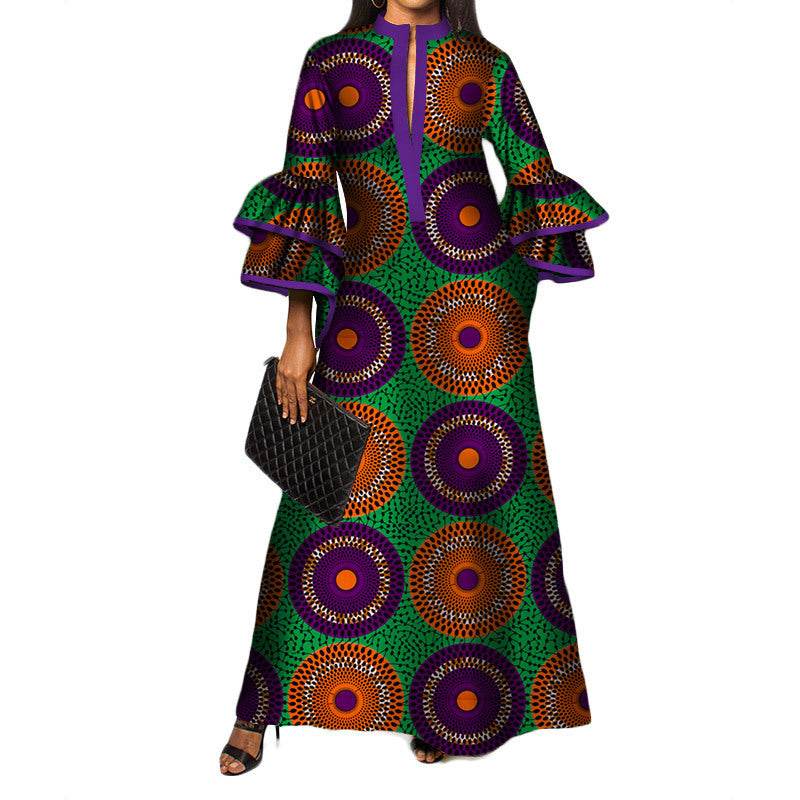 Women's Print Fashion Cotton Formal Dress - Mubimart