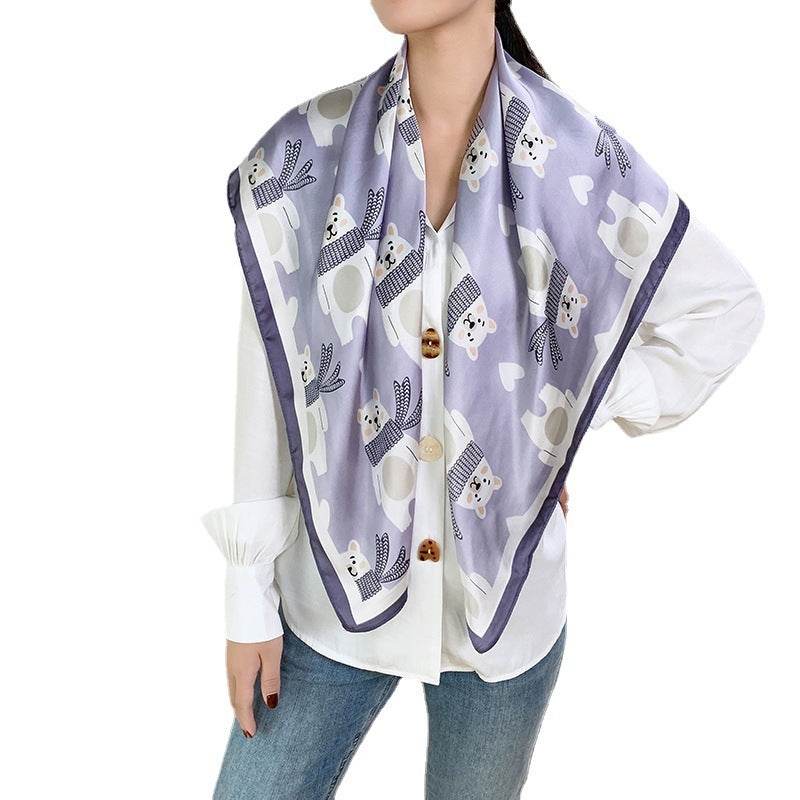 Fashion Silk Scarves Female Printing Hijab - Mubimart