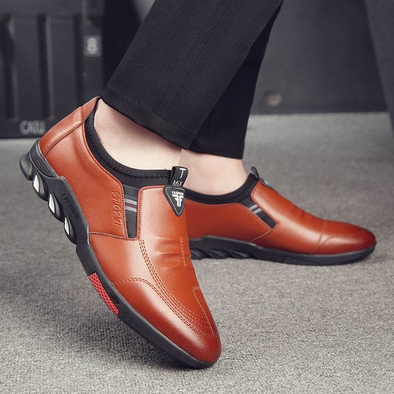 Leather Shoes Mens Leather Spring New Mens Business - Mubimart
