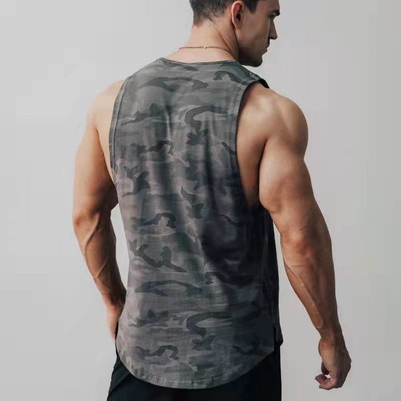 Men's Casual Sports Running Fitness Camouflage Undershirt - Mubimart