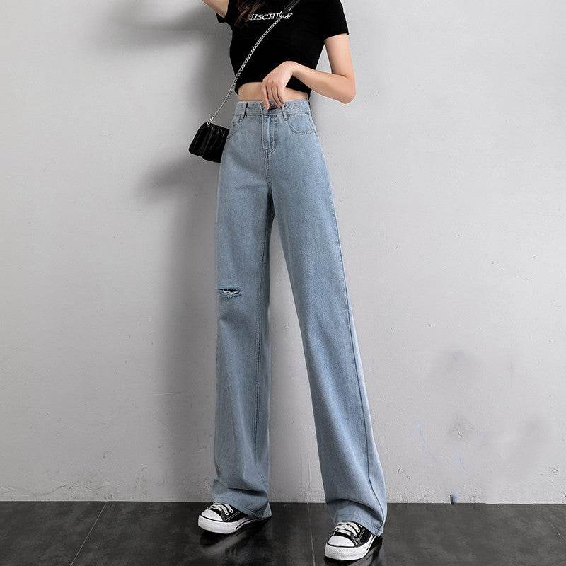 Women Wide Leg Jeans Summer Thin Section - Mubimart