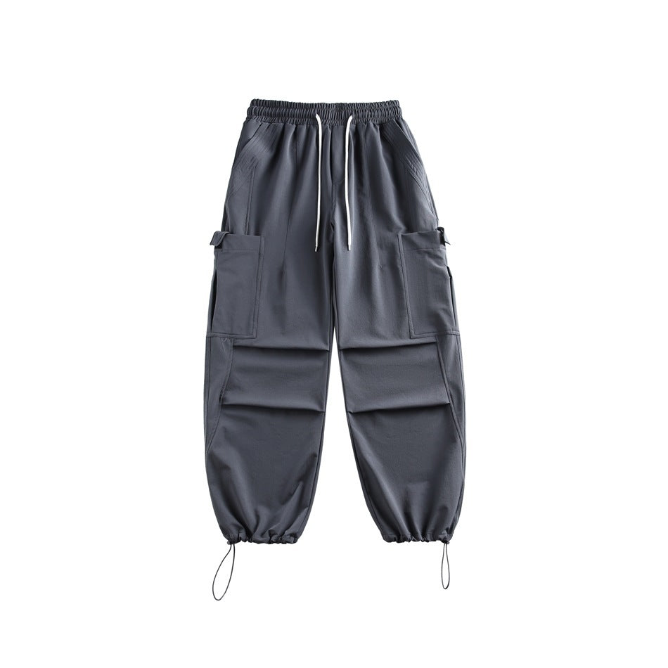 Casual Straight-leg Loose Cargo Pants Male