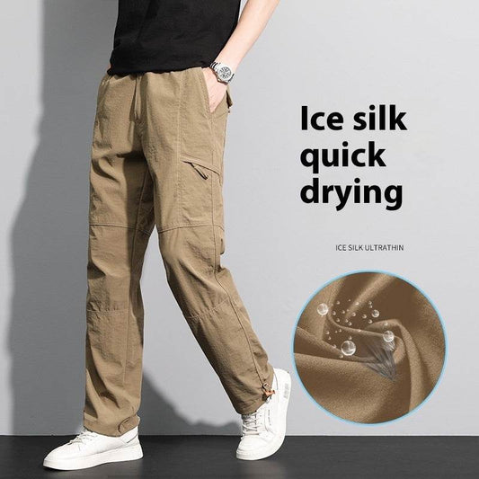 Thin Overalls Men's Casual Loose Ultrathin Khaki Straight - Mubimart