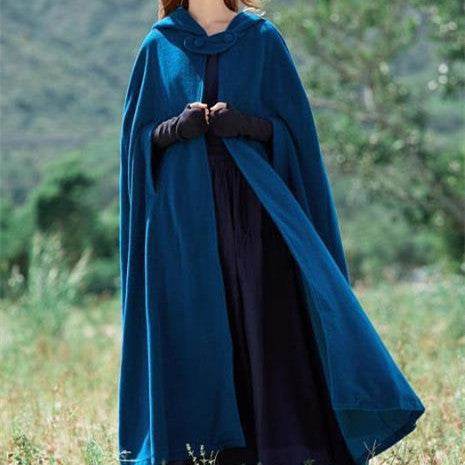 Autumn And Winter Women's 5-color Lengthened Cloak Ultra-long Shawl Coat Plus Size Coat - Mubimart