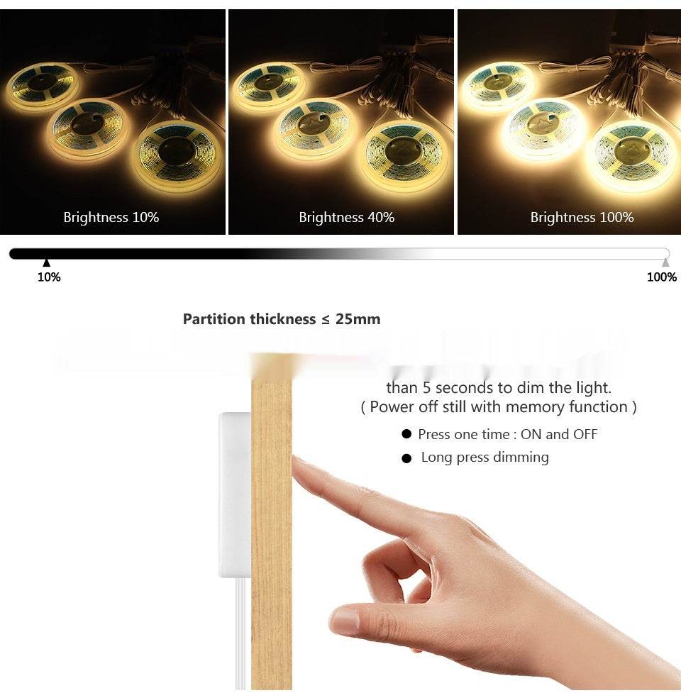 Cabinet Light Highlight With Partition Touch Dimming Household Wardrobe Wine Cabinet Decorative Light Bar - Mubimart