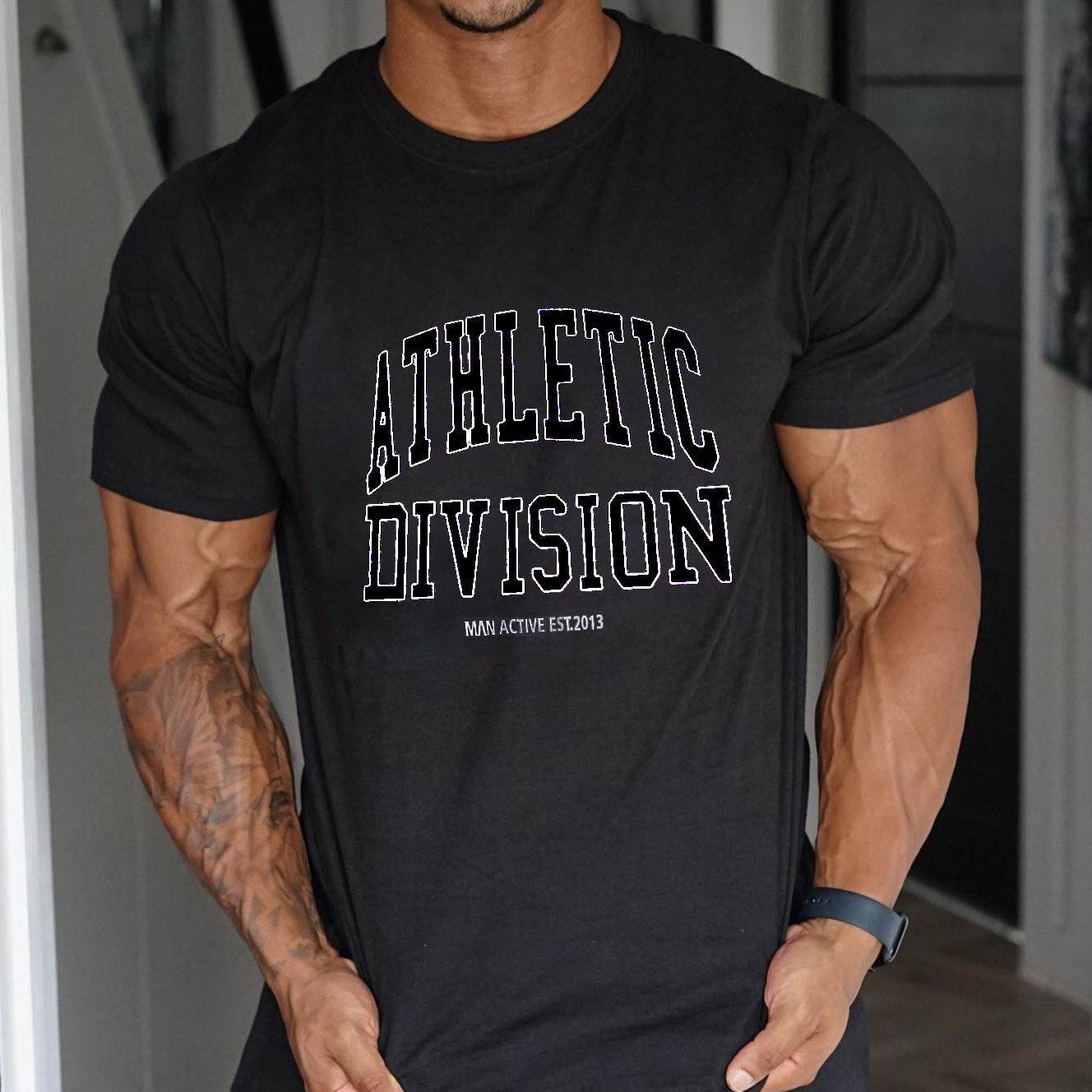 New Trendy Workout Short Sleeve T-shirt Men's ATHLETIC DIVISION - Mubimart