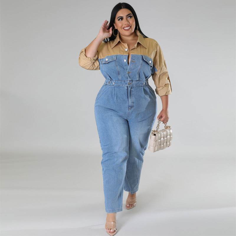Plus Size Women's Long Jumpsuit - Mubimart