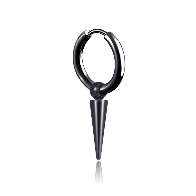 Stainless Steel Tassel Earrings Titanium Steel Single Point Stud Earrings Men - Mubimart
