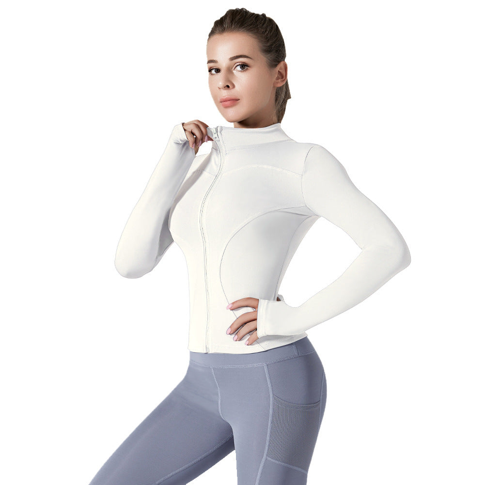 Running Training High Elastic Breathability Jacket Long Sleeve Top Workout Clothes - Mubimart -  