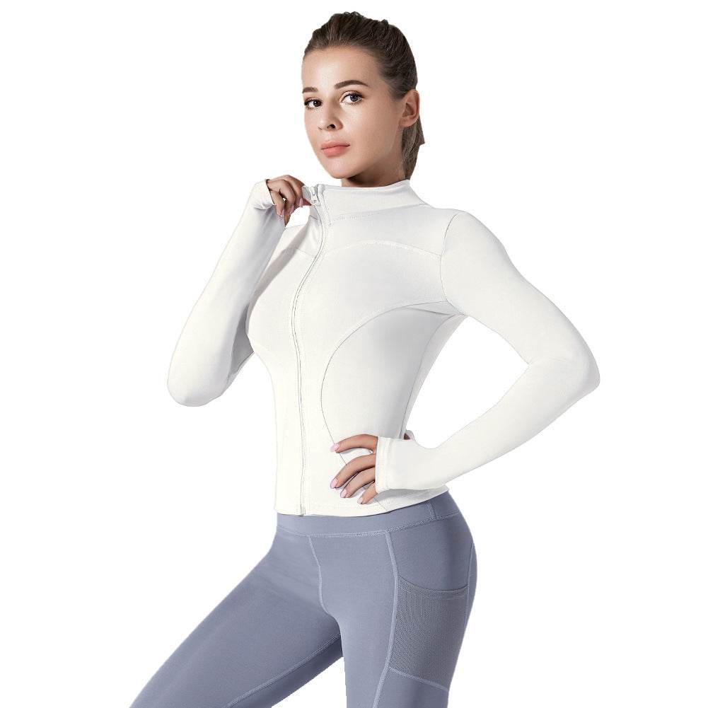 Running Training High Elastic Breathability Jacket Long Sleeve Top Workout Clothes - Mubimart