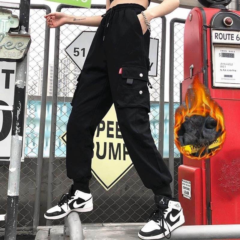 Oversized Cargo Pants Men And Women Ankle Banded Slacks High Waist Loose And Slimming - Mubimart