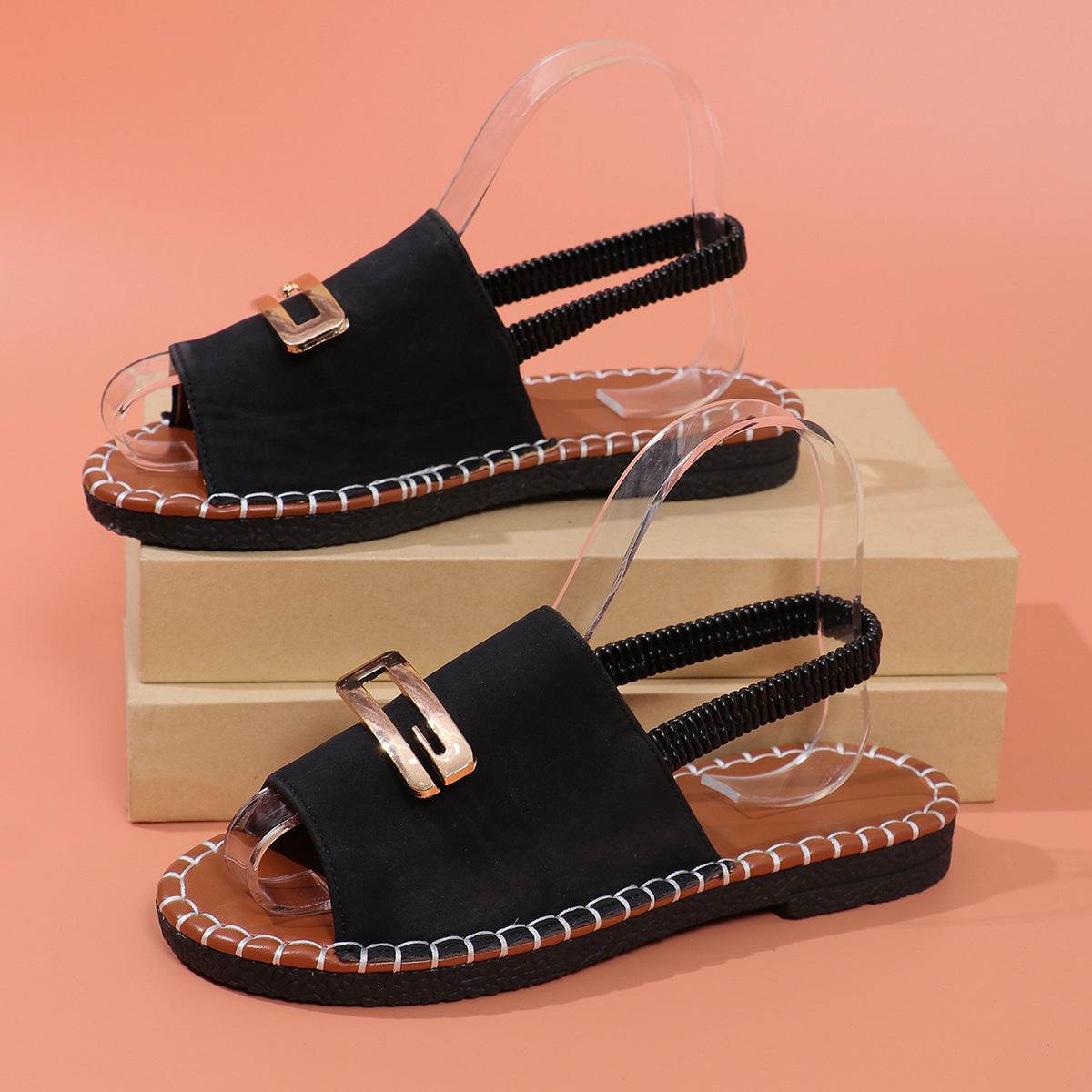Sandals Women's Flat Bottom Comfort Fish Mouth - Mubimart