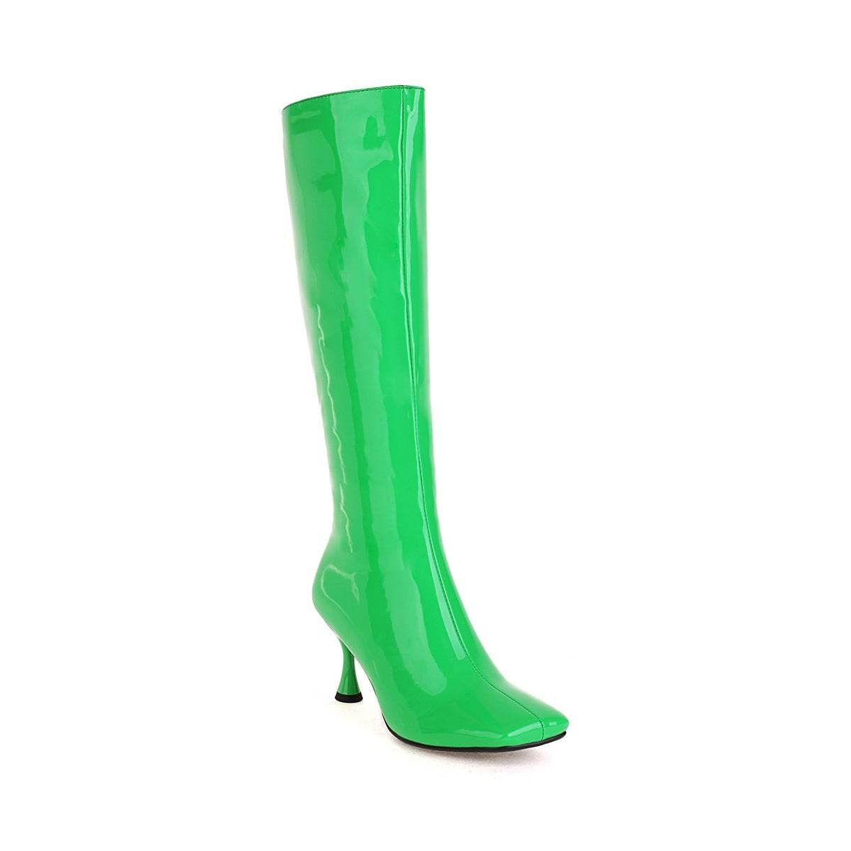 Temperament Square Toe Tall Martin Boots Large Size - Mubimart