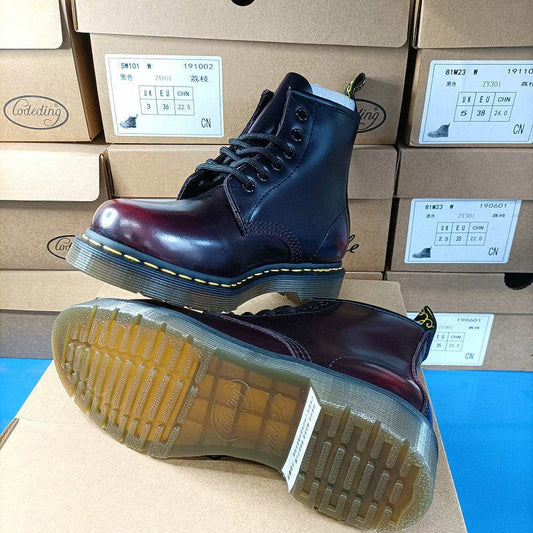 Mens And Womens High Top Couples British Style Lace Up Ankle Boots - Mubimart