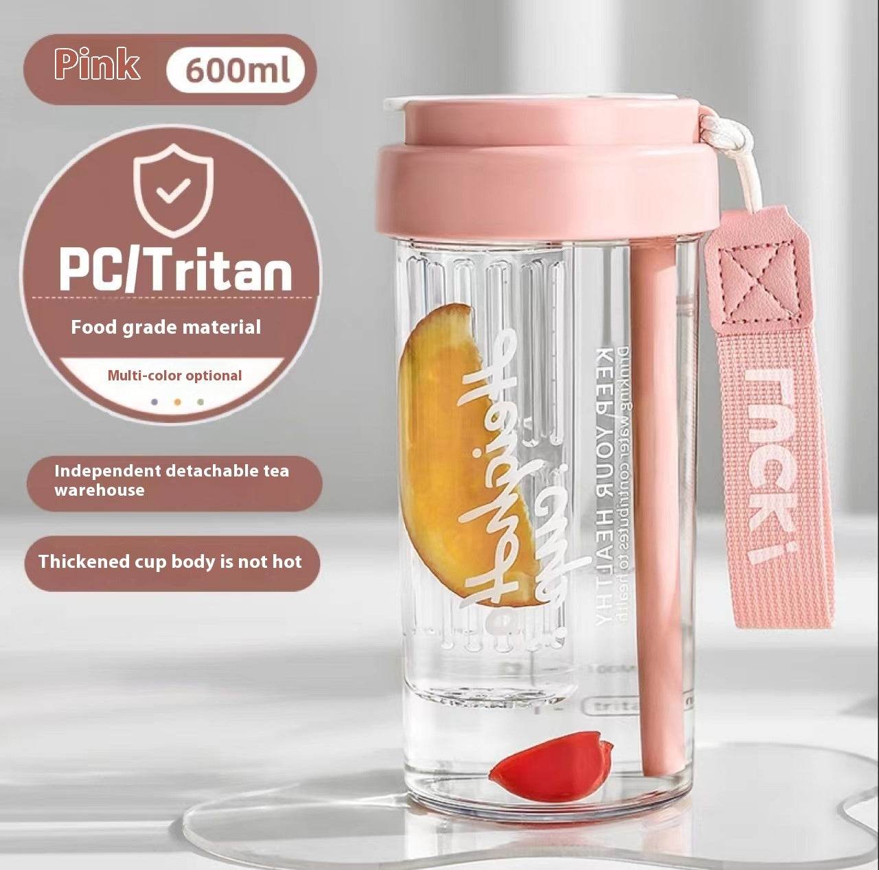 Plastic Water Cup Scented Tritan High Temperature Resistant Large Capacity Cup - Mubimart