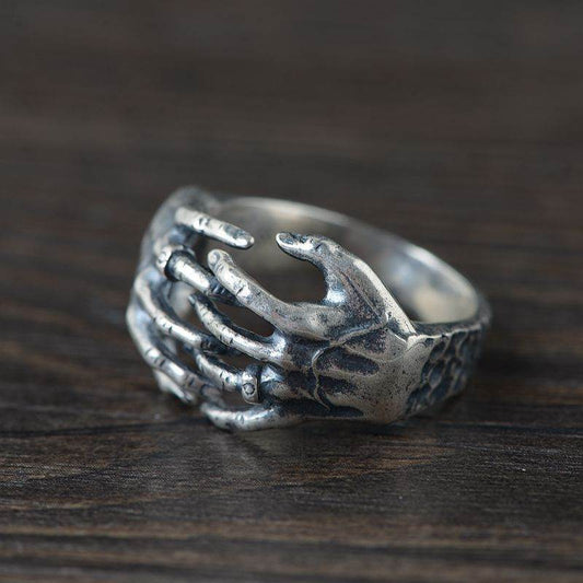 S925 Silver Vintage Thai Silver Ring - Mubimart