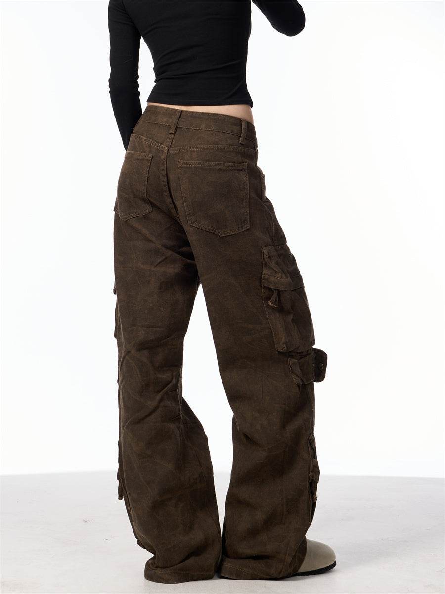 Retro Design Camouflage Cargo Pants Women - Mubimart