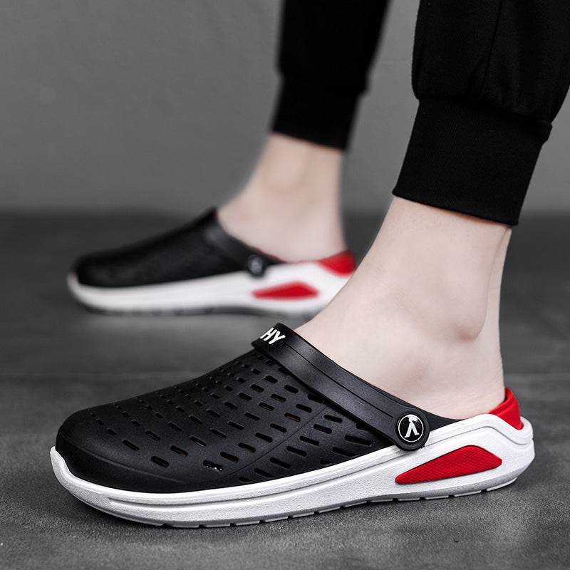 Summer Men's Shoes Cave Shoes Half Slipper - Mubimart