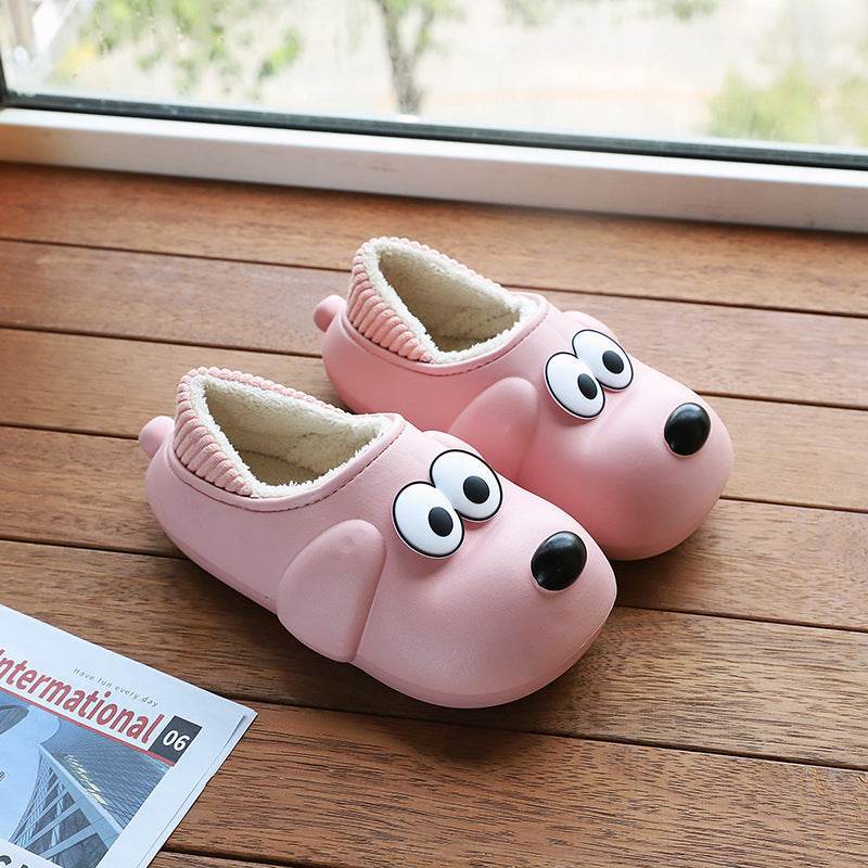 Cute Dog Shoes EVA Winter House Shoes Unisex Fuzzy Slippers - Mubimart