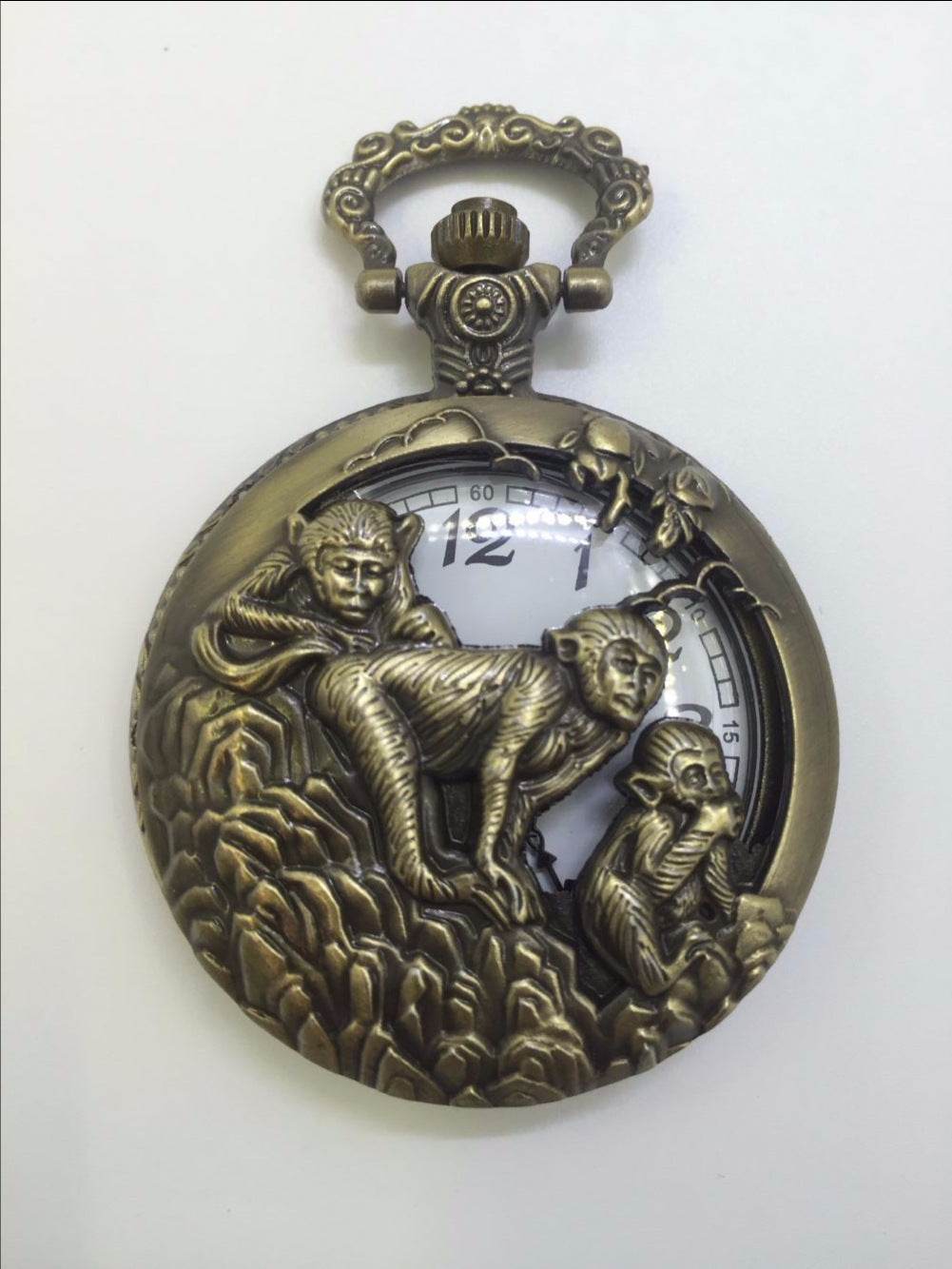 Retro Antique Chinese Pendant Necklace Mens Round Bronze - Mubimart