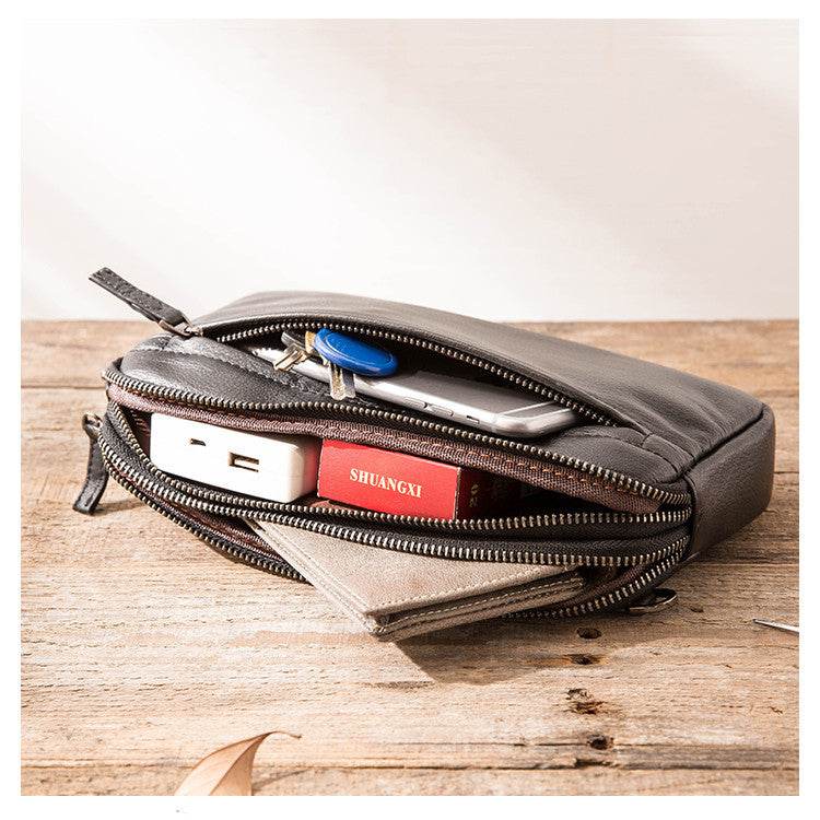 Mens Fashion Casual Leather Clutch Bag - Mubimart