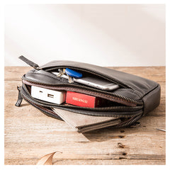 Mens Fashion Casual Leather Clutch Bag