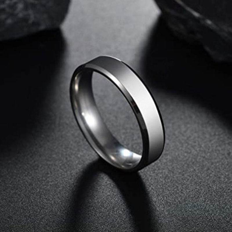 Stainless Steel Ring for Women Men Fashion Gold Color Finger Rings Wedding Band Jewelry Gift - Mubimart