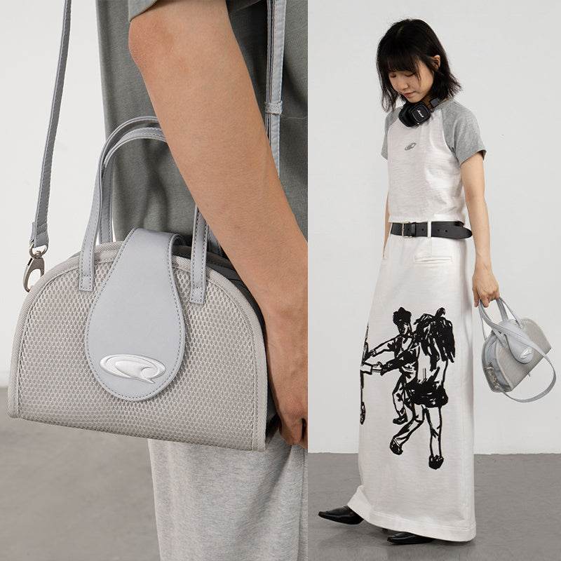 Women's Dynamic Geometric Half Round Satchel - Mubimart