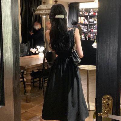 Ladies Pocket Waist Slip-Neck Dress - Mubimart