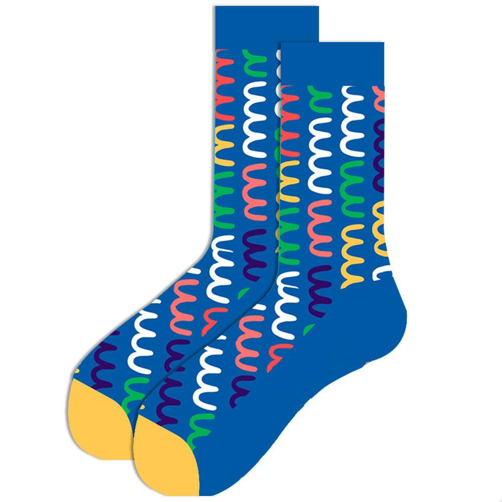 Men's Socks Santa Claus Moose Men's Mid-tube Socks Tide Cotton Socks - Mubimart