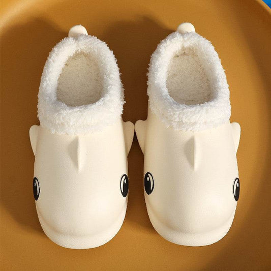 Cute Cartoon Shoes House Warm Fuzzy Slippers Women - Mubimart