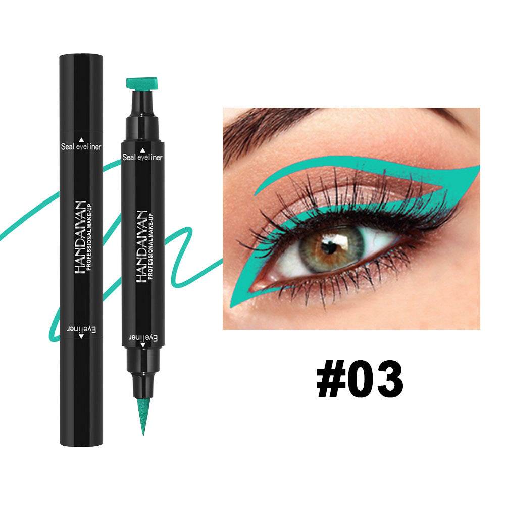 Triangle Seal Color Double Head Liquid Eyeliner - Mubimart