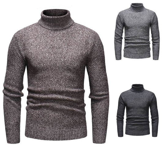 Turtleneck pullover sweater knitted sweater - Mubimart