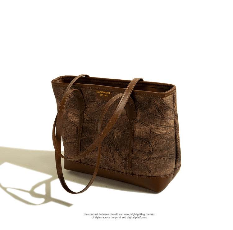 Large Capacity Rhombus Simple Tote Bag Women - Mubimart