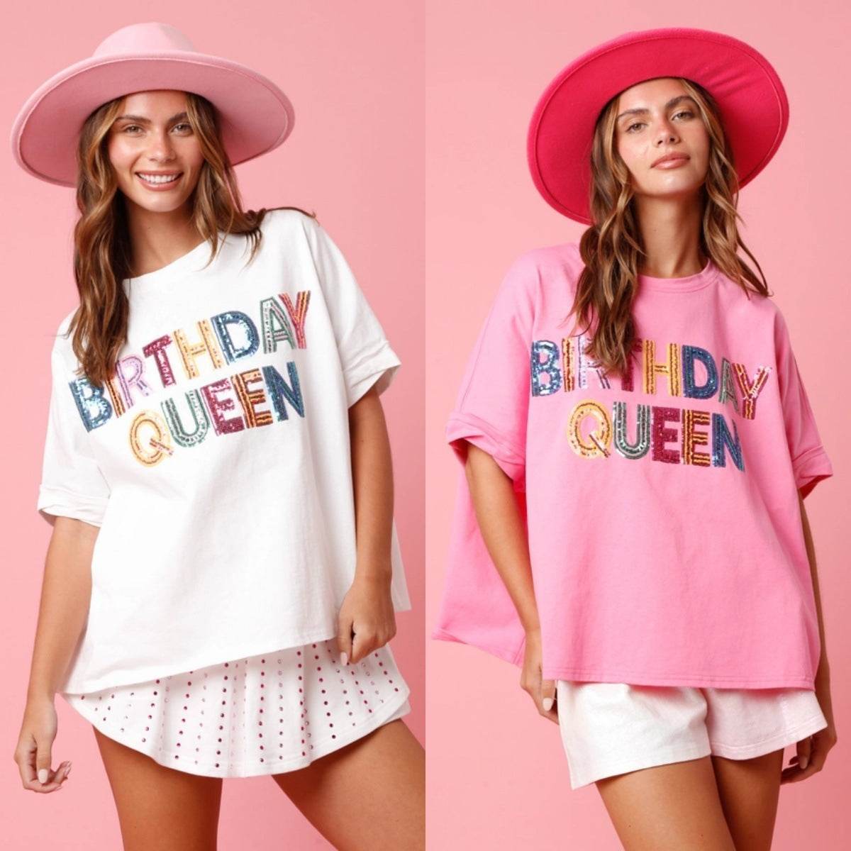 Birthday Sequined Top Loose T-shirt For Women - Mubimart