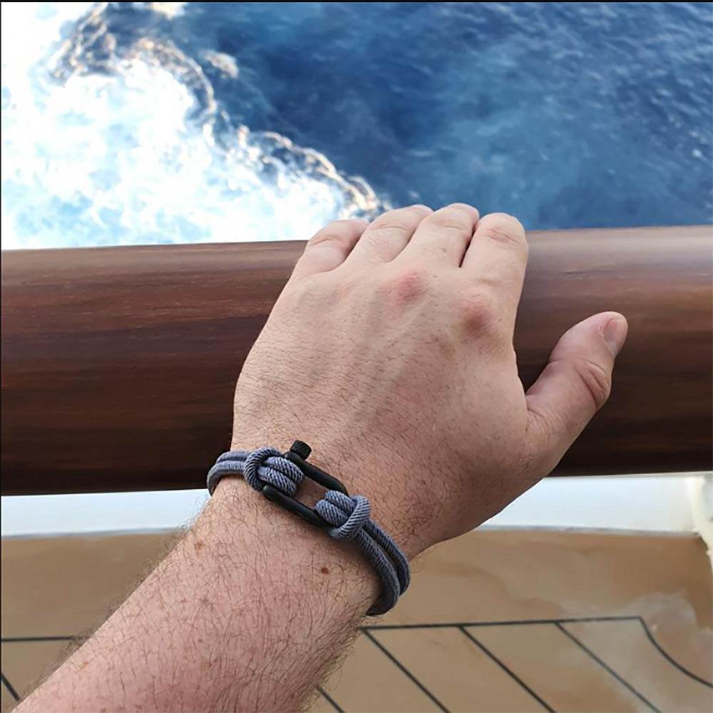 Mens Fashion Personality Horseshoe Buckle Woven Bracelet - Mubimart
