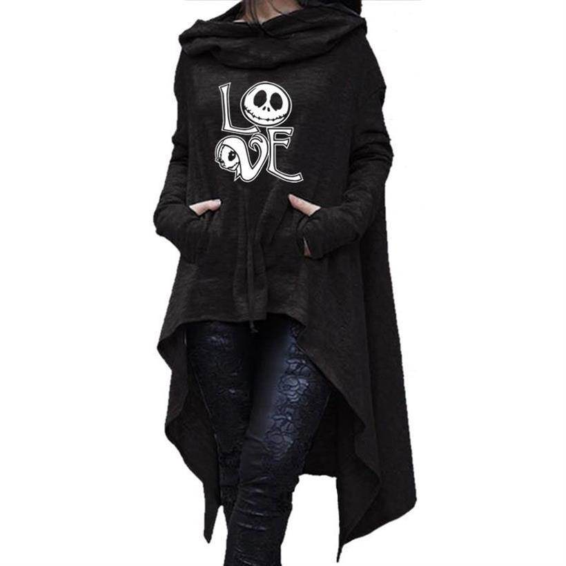 Long Sweatshirts Woman Irregular Letters Cloak Halloween - Mubimart